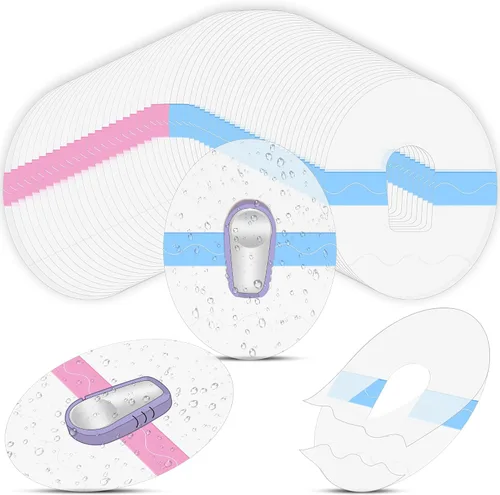 Vista 5 de Paquete de 60 parches adhesivos transparentes impermeables para ducha, estilo libre, cubiertas impermeables para sensores, calcomanías de protección