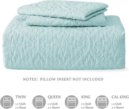 Vista 6 de Exclusivo Mezcla Juego de Edredón Individual, Cubrecamas Ligeras y Suaves con 1 Funda de Almohada, Edredones Modernos de Color Azul Aguamarina