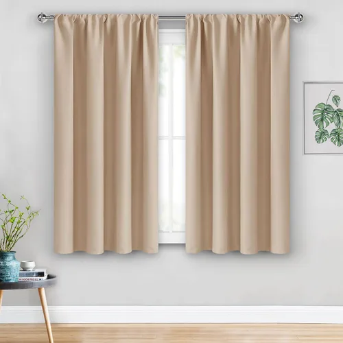 Vista 7 de JIUZHEN Cortinas opacas para dormitorio, con aislamiento térmico y bolsillo para barra, cortinas para sala de estar, juego de 2 paneles de 38 x 45