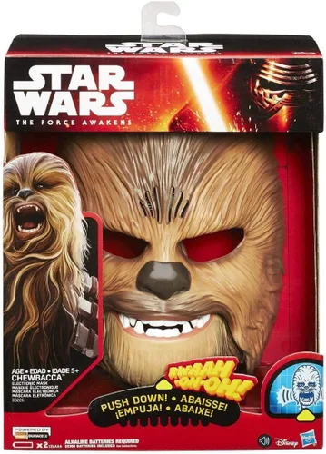 Vista 2 de Máscara electrónica de Chewbacca, Star Wars The Force Awakens , Estándar, Marrón