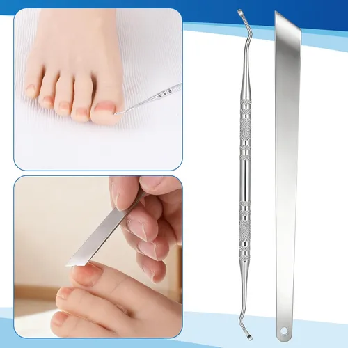 Vista 4 de Kit de herramientas de pedicura para quitar uñas encarnadas, de acero inoxidable, lima y levantadores de uñas, herramienta profesional de pedicura