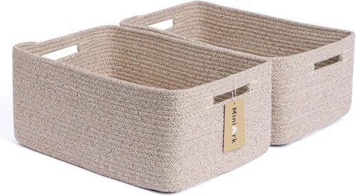 Vista 49 de MiniArk Cestas grandes de almacenamiento para estantes, organizadores de armario, para ropa, manta, toallas, guardería, caja de juguetes, cestas