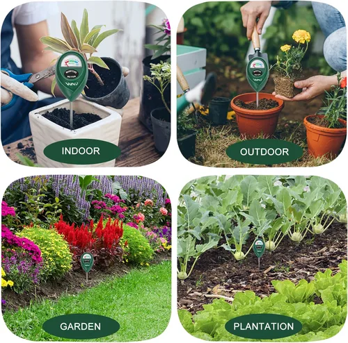 Vista 6 de WNJ Paquete de 2 medidores de humedad del suelo, monitor de agua para plantas, medidor de humedad del césped, sensor higrómetro del suelo