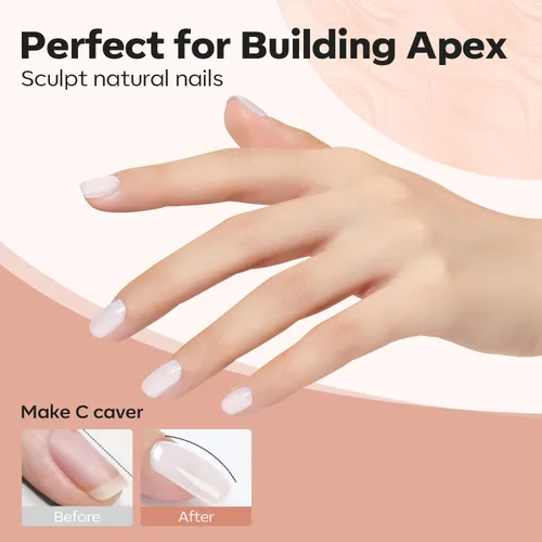 Vista 6 de Modelones Builder Gel de uñas, color blanco lechoso para engrosamiento de B-Blanco lechoso-1