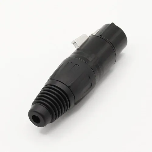 Vista 3 de Conector de cable XLR de 4 pines XLR de 4 pines, conector hembra de conector de micrófono, conector de cable de micrófono, conector de audio, negro