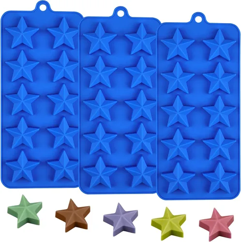 Vista 7 de Moldes de Navidad Moldes de Silicona para Chocolate Árbol de Navidad Papá Noel Jengibre Bastón Moldes de Dulces 3 piezas para Resina, Cubitos