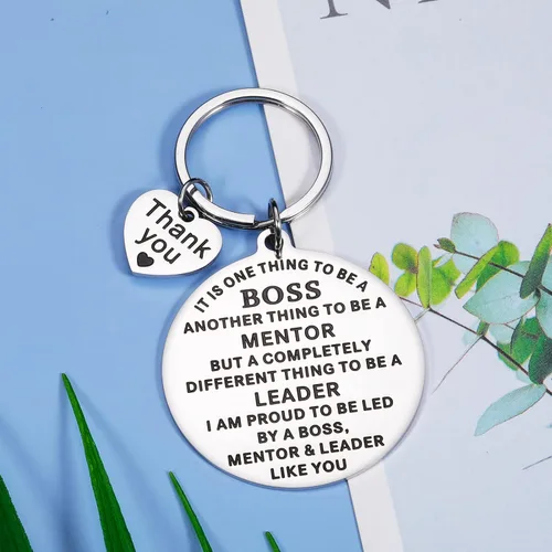 Vista 5 de Regalos del día del jefe para mujeres y hombres, llavero de jefe para compañeros de trabajo, líderes, supervisores, regalo de jubilación