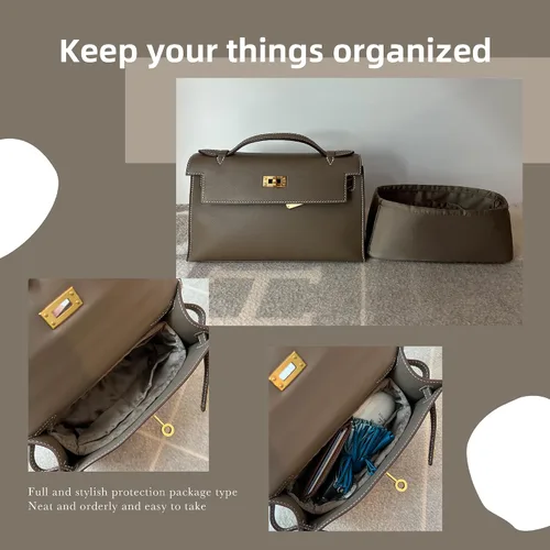 Vista 8 de DGAZ Organizador de bolsa, organizador de bolso de seda, organizador de bolsos y organizador de bolsas Simplicity, se adapta a Kelly mini Imini