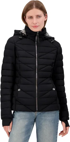 Vista 19 de Nautica Chaqueta acolchada de peso medio con capucha y ribete de piel sintética para mujer Negro