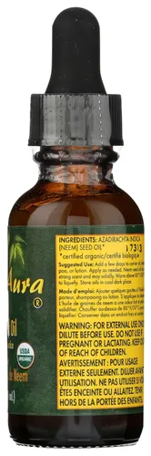 Vista 6 de Aceite de semilla de neem orgánico NEEM AURA, 1 FZ