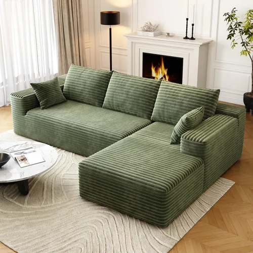Vista 10 de Sofá seccional modular Cloud de 107.5 pulgadas con chaise en forma de L, sofás tapizados modernos minimalistas para sala de estar y dormitorio, sofá