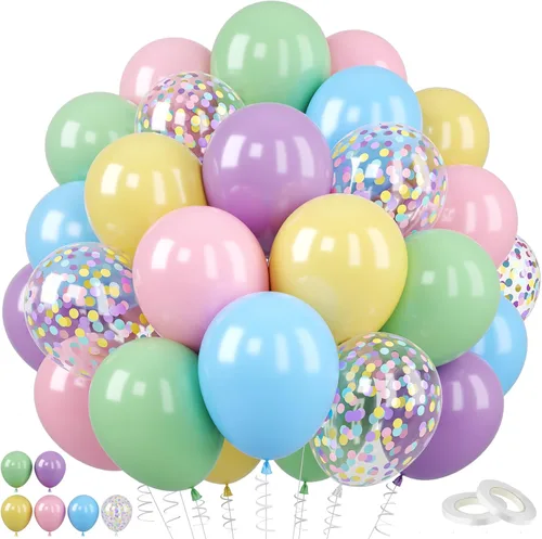 Vista 19 de Globos de graduación azules y dorados, 60 globos impresos con texto en inglés "Felicitaciones", 12 pulgadas, azul marino, blanco, azul, metálico