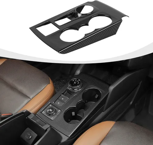 Vista 23 de RAZPOY Ajuste de panel de cambio Panel de centro de consola Portavasos Compatible con Ford Bronco Sport 2021-2024, Negro