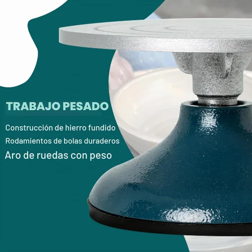 Vista 4 de DUPDMKIN Rueda de bandas para cerámica, plato giratorio de arcilla de metal de 7 pulgadas
