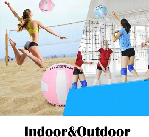 Vista 3 de ABAJI Pelota oficial de voleibol más gruesa de poliuretano impermeable antiexplosión 15+ años para niños y niñas, juego de entrenamiento