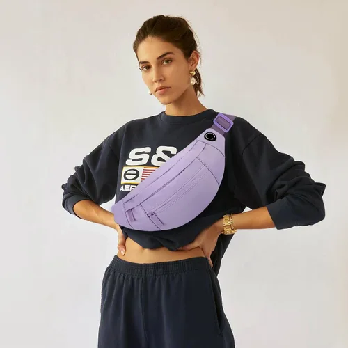 Vista 6 de Viqueen Riñonera cruzada para mujeres y hombres, bolsa grande y ligera con cremallera y bolsillos, resistente al agua, manos libres para llevar