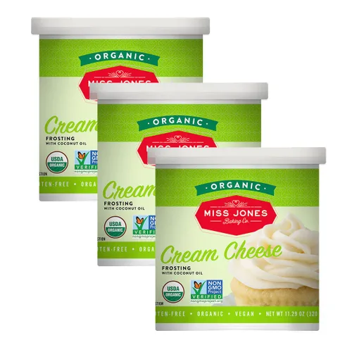 Vista 11 de Miss Jones Baking Crema de mantequilla orgánica para hornear, perfecta para glaseado y decoración, vegana: Queso crema (Paquete de 6)