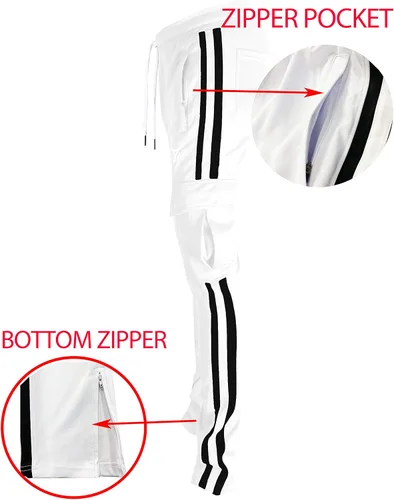 Vista 4 de SCREENSHOT Hip Hop - Pantalones deportivos de alta calidad para hombre, diseño urbano, corte ajustado, parte inferior atlética con cinta lateral