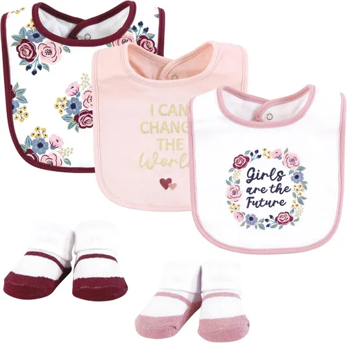 Vista 231 de Hudson Baby Conjunto de babero y calcetines unisex de algodón para bebé