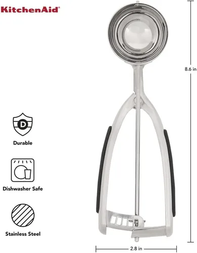 Vista 5 de KitchenAid Juego de 3 cucharas para masa de galletas, color negro