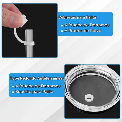 Vista 7 de ERKOON Juego de tapones de silicona para derrames compatible con vasos de paja YETI, accesorios para vasos, funda de popote de silicona, protectores