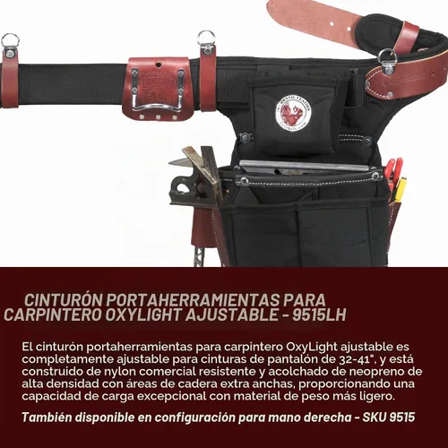 Vista 2 de Occidental Leather Cinturón ajustable, con compartimentos para herramientas.