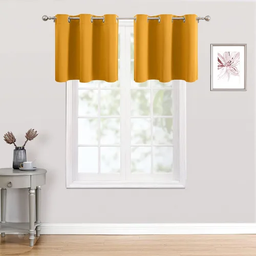 Vista 156 de ChrisDowa - Cortinas cortas para ventana de 40 pulgadas para dormitorio - Cortinas cortas con ojales y aislamiento térmico para oscurecer