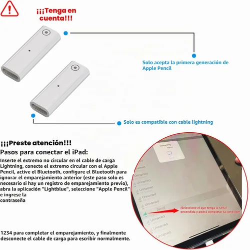 Vista 2 de Adaptador Lightning Hembra a Hembra (Paquete de 2) Cargador para Lápiz 1ª Generación Accesorios iPad ipencil Accesorio Convertidor de Carga