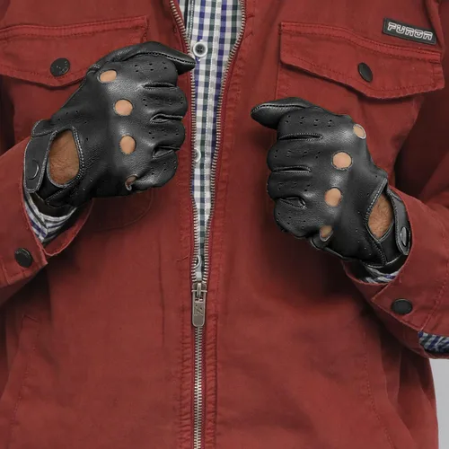Vista 3 de M&H Since 1978 Guantes de conducción para hombre - Guantes de cuero para hombre - Guantes de conducción de automóviles - Guantes de conducción