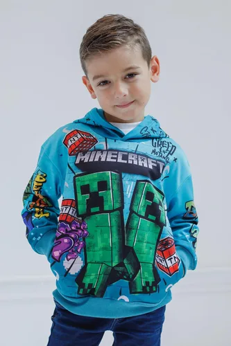 Vista 2 de Minecraft Sudadera con capucha de forro polar para niños pequeños a niños grandes (4-18-20)