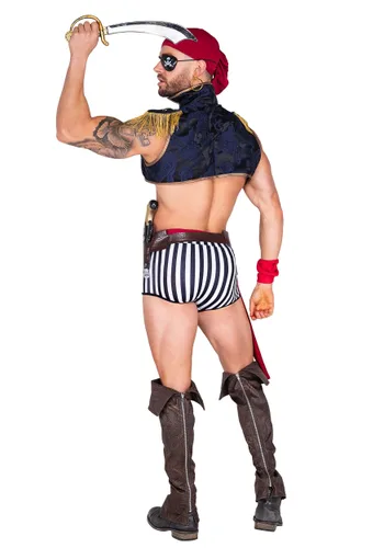 Vista 2 de Disfraz de Capitán Sexy para Hombre para Halloween Multicolor