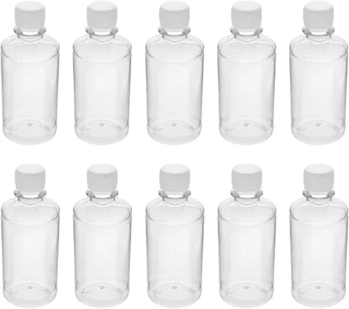 Vista 9 de Aicosineg 20 recipientes de plástico de 5.1 fl oz, botella de reactivo químico de laboratorio, botella de almacenamiento de boca pequeña de 5.07 5.1