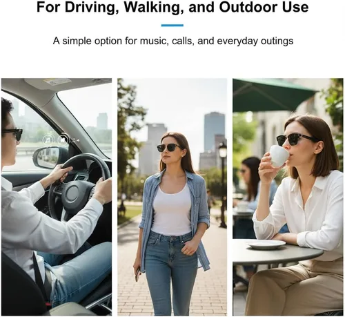 Vista 6 de Gafas de sol Bluetooth para mujeres y hombres, lentes de sol