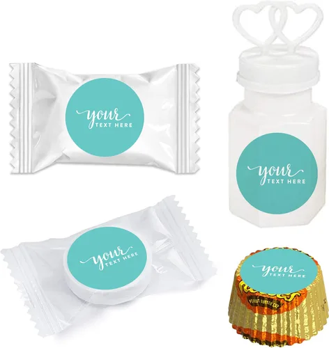 Vista 4 de Andaz Press Colección totalmente personalizada, calcomanías de gotas de chocolate para besos, hechas a medida con cualquier nombre, tu texto aquí