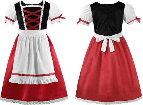Vista 3 de Disfraz de Halloween para niñas, disfraz de lujo con capa, delantal, bolsa
