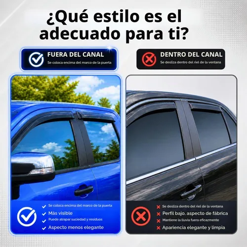Vista 3 de IG - Visera para ventana para Ford Bronco y F150-F350 1980-1996, deflector lateral tipo cinta adhesiva, resistente, contra lluvia y viento