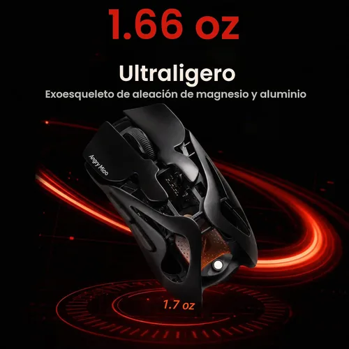Vista 2 de AM Infinity Mouse .97 - Ratón inalámbrico para juegos de 1.66 oz, sensor Negro basalto
