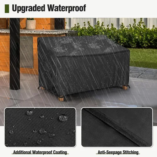 Vista 4 de MR.COVER - Funda para sofá biplaza de patio de 2 plazas, impermeable, resistente para muebles de patio, con ventilación de aire y asas, no se