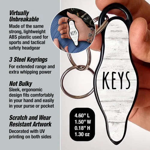 Vista 3 de MUNIO Self Defense Keychain Stylish, Portable Safety Tool for Women & Men Non-Lethal, TSA Approved, Made in USA
