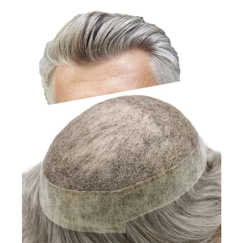 Vista 28 de Toupee For Men Real Human Hair Mens Toupee Hair Replacement System Swiss Lace Toupee For Men Natural Human Hair Piece Mens Toupee6*8"-90% density#2