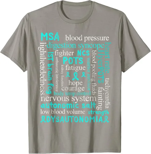 Vista 8 de Autonomic Disorders Teal Ribbon Camiseta para pacientes