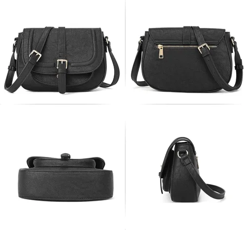 Vista 6 de CLUCI Bolso cruzado para mujer, bolso cruzado de cuero vegano para mujer, bolsos cruzados, bolsos pequeños de hombro con 2 correas ajustables