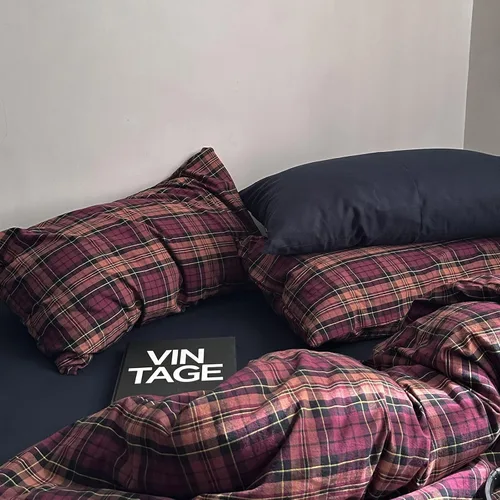 Vista 112 de mixinni Juego de funda de edredón vintage a rayas, tamaño twin, juego de ropa de cama de 3 piezas, 100% algodón lavado, suave y transpirable, funda