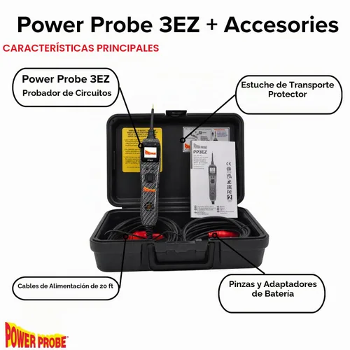 Vista 2 de Power Probe PP3EZCARBAS Probador de Circuito con Modo de Aprendizaje y Diagnóstico para Fácil Prueba Eléctrica Automotriz y de Componentes