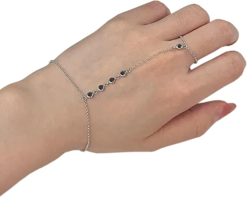 Vista 47 de Pulsera de plata de ley 925 para mujer, pulsera de mano para mujer, pulseras esclavas de 7 a 9 pulgadas ajustable