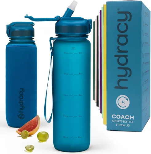 Vista 20 de Hydracy Botella de agua de plástico Tritan de 2.3 L sin BPA con correa de hombro ajustable, tapa a prueba de derrames y práctica boquilla de Lus