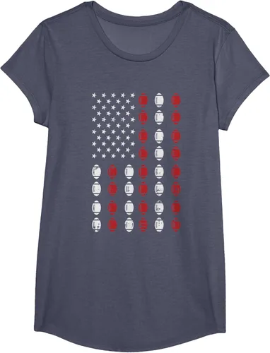 Vista 13 de Camiseta patriótica de jugador atleta del 4 de julio de fútbol americano, Negro