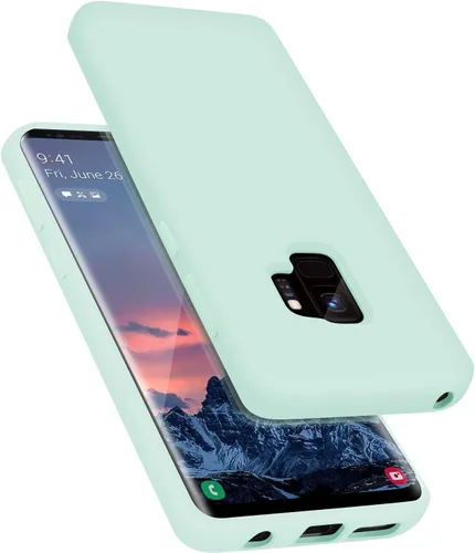 Vista 11 de Funda diseñada para Galaxy S9, silicona líquida de goma de gel a prueba de golpes, cojín de forro de tela de microfibra suave compatible con Galaxy