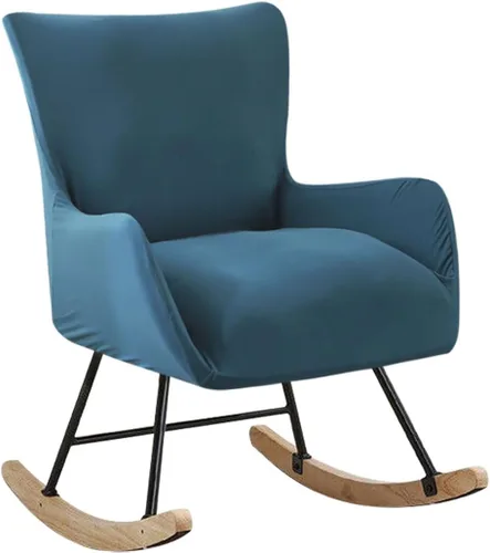 Vista 15 de Funda elástica para silla mecedora de guardería, funda estampada para sillón con acento mecedor, para sala de estar, dormitorio, oficinas, 01