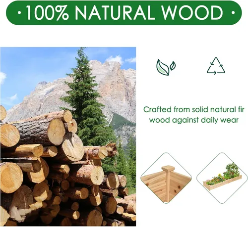 Vista 4 de Kit de jardinería Giantex, tipo cama de madera, para cultivar plantas y vegetales, Madera